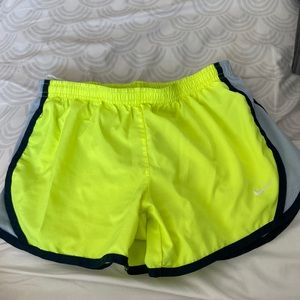 Girls Medium Neon Yellow Nike Shorts